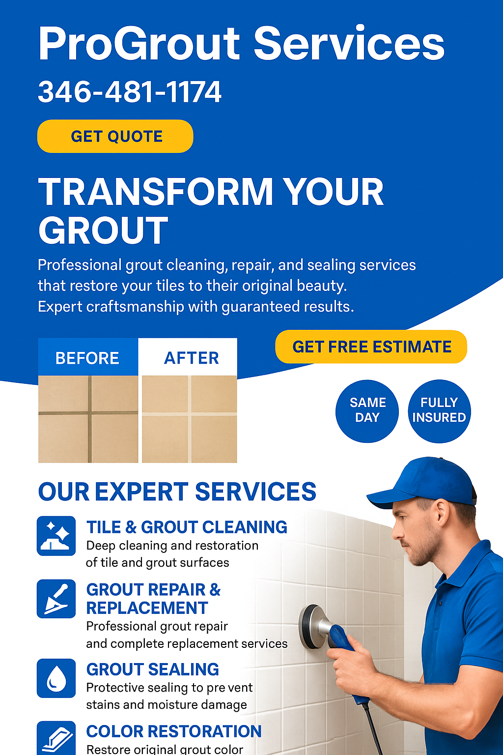 Grout and Painting Services Promo Graphic